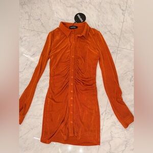 Babyboo Fashion Apricot Button-Up Dress